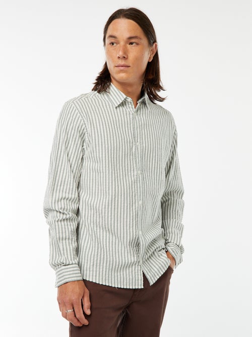 chemise fantaisie coupe confortable à manches longues - Kiabi