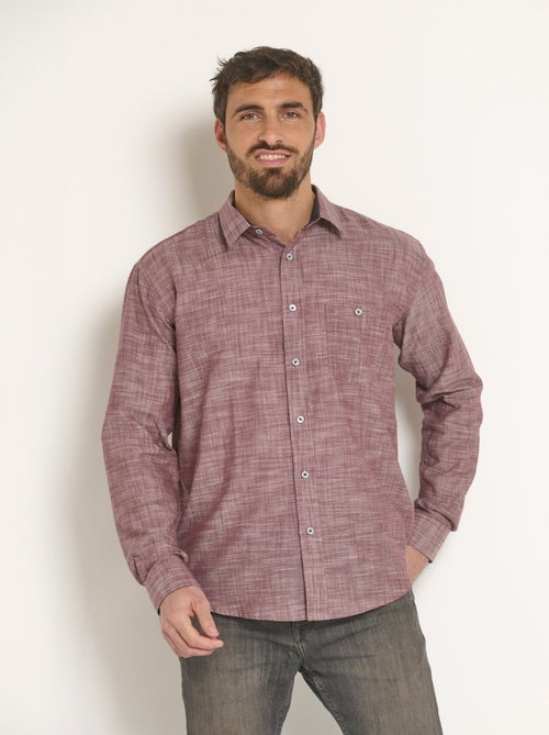 Chemise fantaisie détails contrastés - Afibel - Kiabi