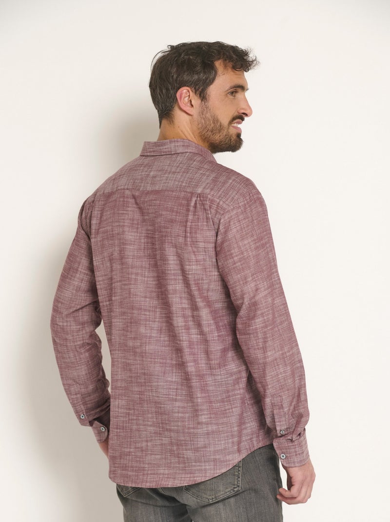 Chemise fantaisie détails contrastés - Afibel Bordeaux - Kiabi