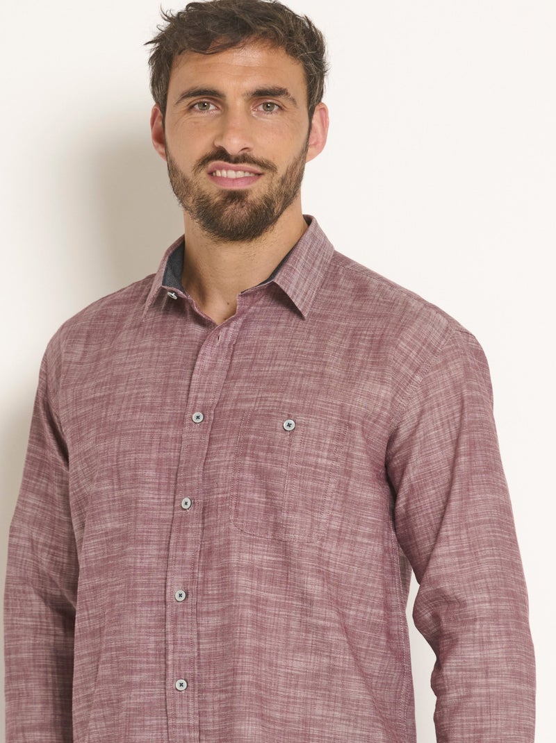 Chemise fantaisie détails contrastés - Afibel Bordeaux - Kiabi
