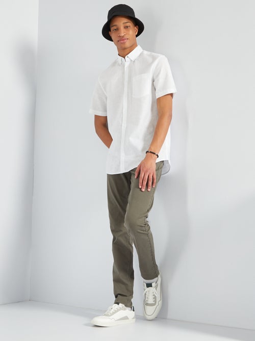 Chemise fantaisie en lin - Kiabi