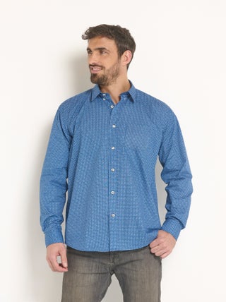 Chemise fantaisie manches longues coton