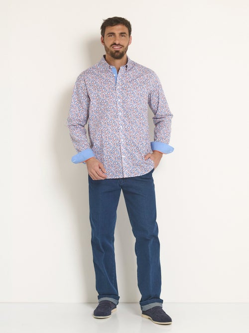 Chemise fantaisie popeline imprimée - Afibel - Kiabi