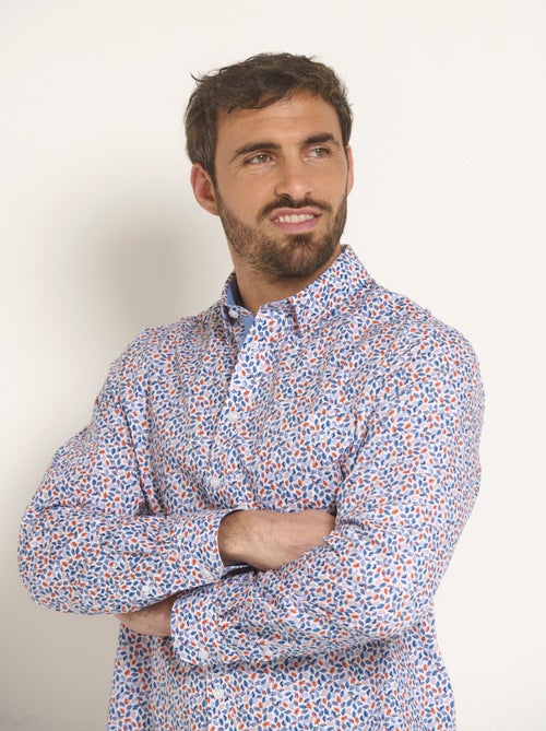 Chemise fantaisie popeline imprimée - Afibel - Kiabi