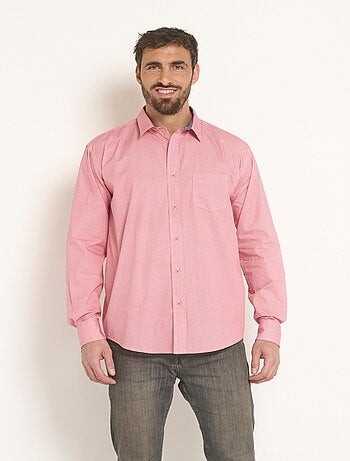 Chemise faux uni à manches longues - Afibel
