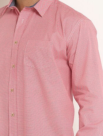 Chemise faux uni à manches longues - Afibel
