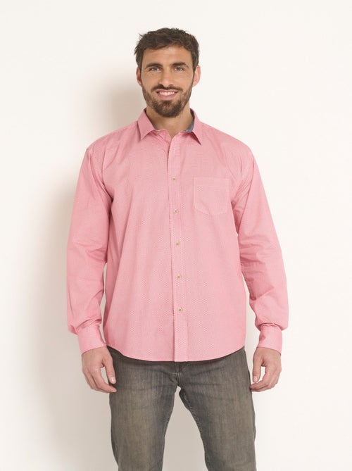 Chemise faux uni à manches longues - Afibel - Kiabi