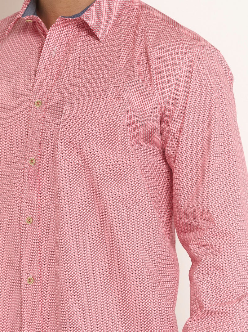 Chemise faux uni à manches longues - Afibel Rouge - Kiabi
