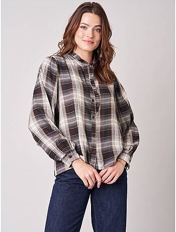 Chemise femme à carreaux en 100% coton 'deeluxe'