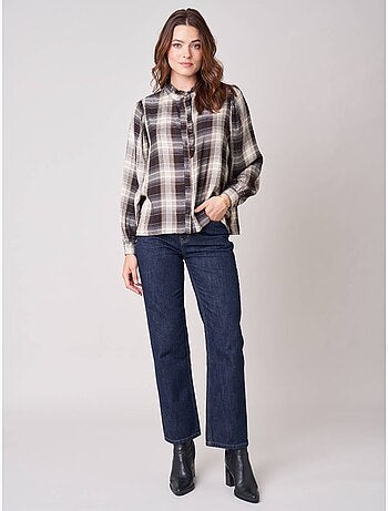 Chemise femme à carreaux en 100% coton 'deeluxe'