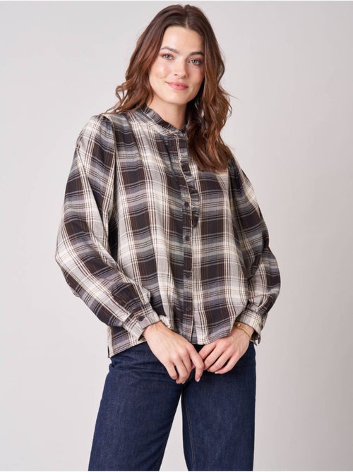 Chemise femme à carreaux en 100% coton 'deeluxe' - Kiabi Chemise femme à carreaux en 100% coton 'deeluxe' - Kiabi