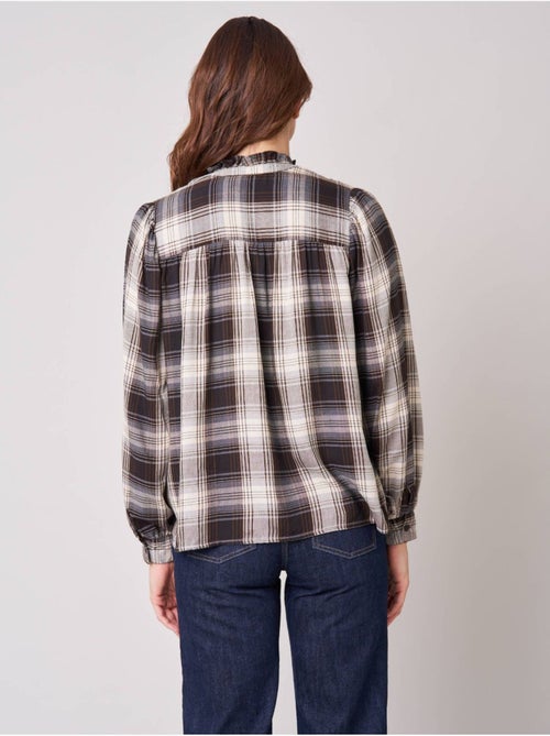 Chemise femme à carreaux en 100% coton 'deeluxe' - Kiabi Chemise femme à carreaux en 100% coton 'deeluxe' - Kiabi