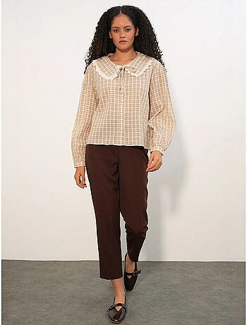 Chemise femme à carreaux en viscose popeline bdart