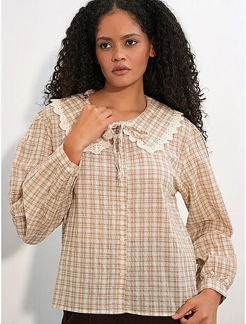 Chemise femme à carreaux en viscose popeline bdart