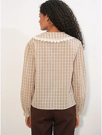 Chemise femme à carreaux en viscose popeline bdart