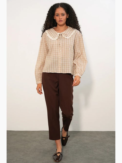 Chemise femme à carreaux en viscose popeline bdart - Kiabi Chemise femme à carreaux en viscose popeline bdart - Kiabi