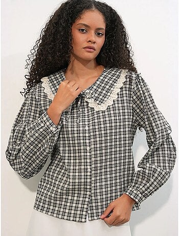 Chemise femme à carreaux en viscose popeline bdart