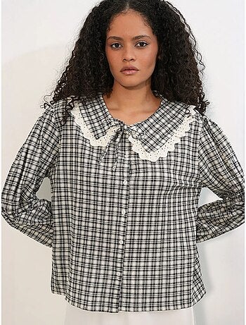Chemise femme à carreaux en viscose popeline bdart