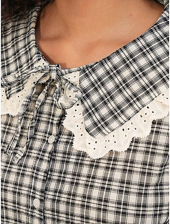 Chemise femme à carreaux en viscose popeline bdart