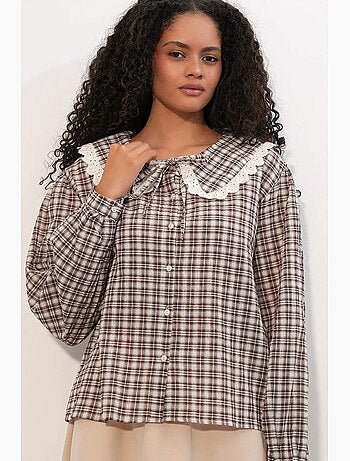 Chemise femme à carreaux en viscose popeline bdart