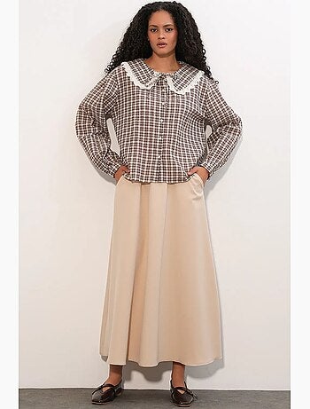 Chemise femme à carreaux en viscose popeline bdart
