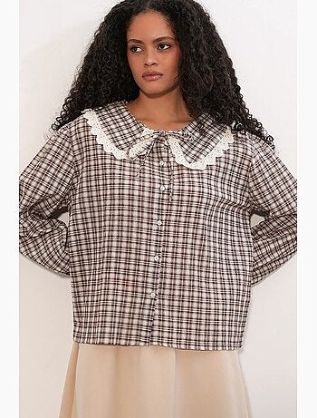 Chemise femme à carreaux en viscose popeline bdart