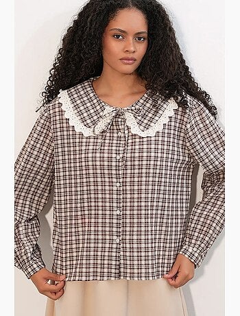 Chemise femme à carreaux en viscose popeline bdart
