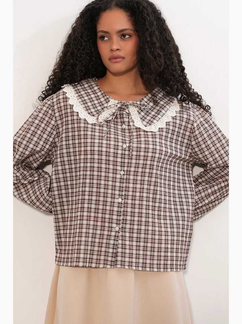 Chemise femme à carreaux en viscose popeline bdart Multicolore - Kiabi
