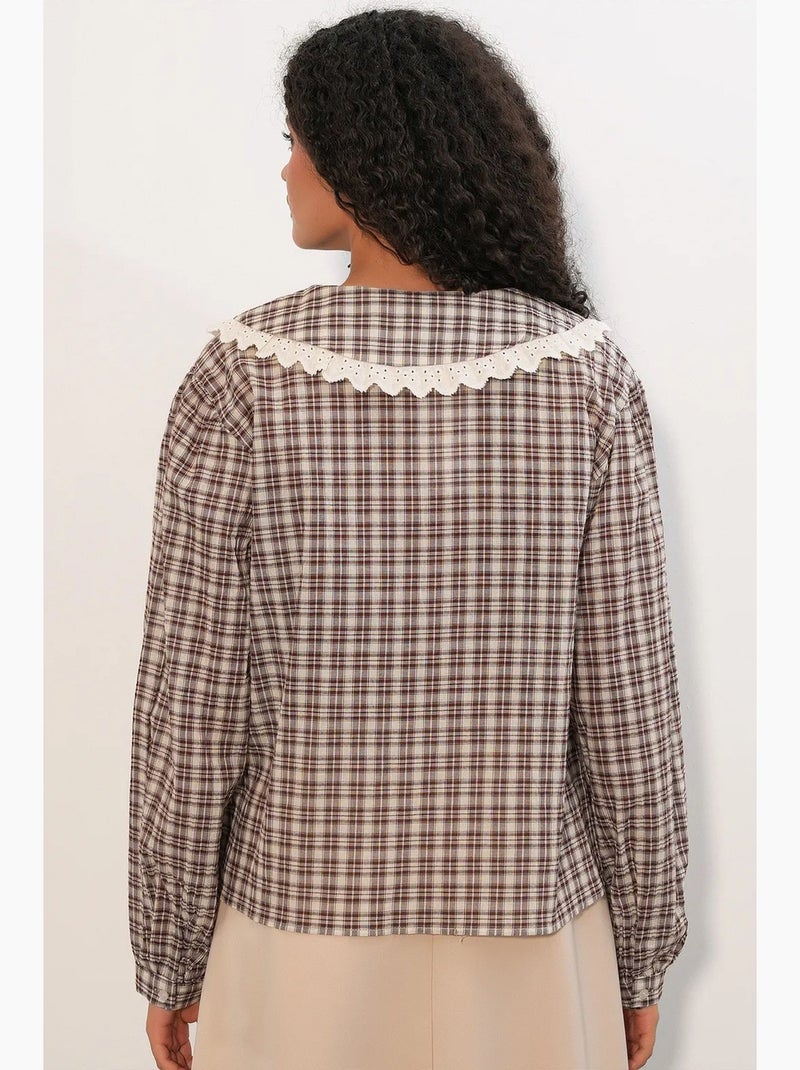Chemise femme à carreaux en viscose popeline bdart Multicolore - Kiabi