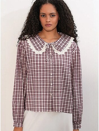 Chemise femme à carreaux en viscose popeline bdart