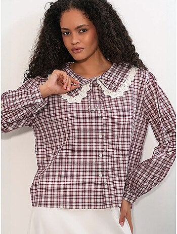 Chemise femme à carreaux en viscose popeline bdart