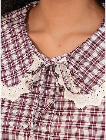 Chemise femme à carreaux en viscose popeline bdart