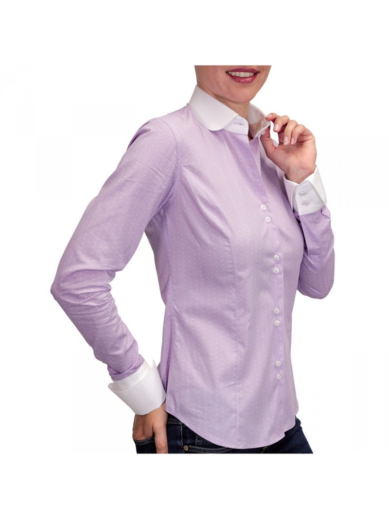 Chemise femme à col blanc coupe cintrée COVENTRY Andrew Mac Allister Parme - Kiabi