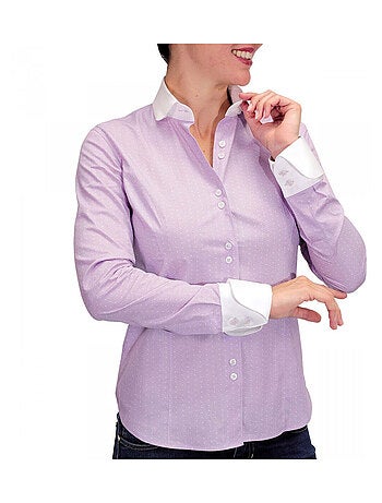 Chemise femme à col blanc coupe cintrée COVENTRY Andrew Mac Allister Rose , 36