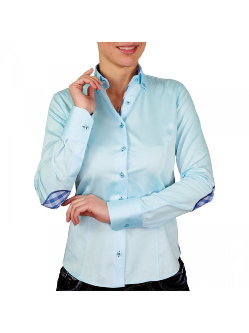 Chemise femme à coudières coupe cintrée BRITTANY Andrew Mac Allister Vert , 42 - Kiabi