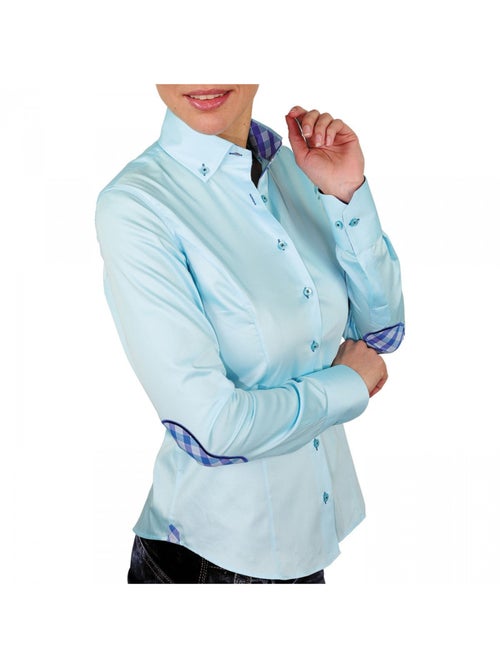 Chemise femme à coudières coupe cintrée BRITTANY Andrew Mac Allister Vert , 42 - Kiabi