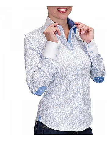 Chemise femme à coudièress coupe cintrée DROOPY Andrew Mac Allister Bleu , 40