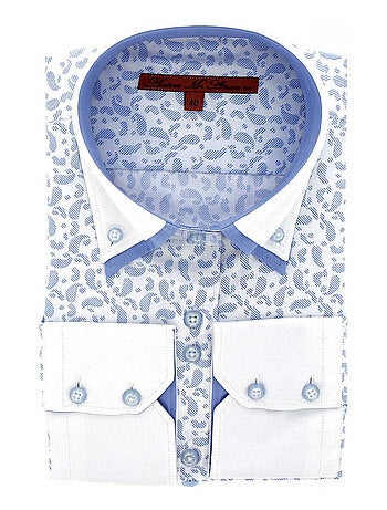 Chemise femme à coudièress coupe cintrée DROOPY Andrew Mac Allister Bleu , 40