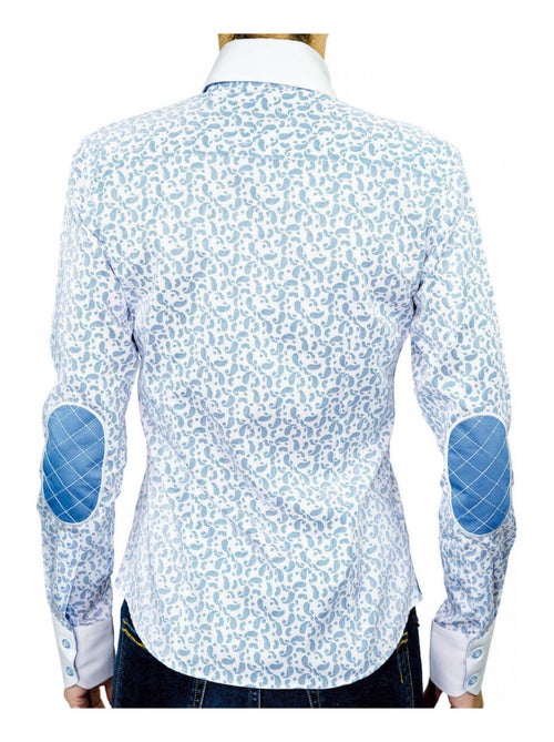 Chemise femme à coudièress coupe cintrée DROOPY Andrew Mac Allister Bleu , 40 - Kiabi