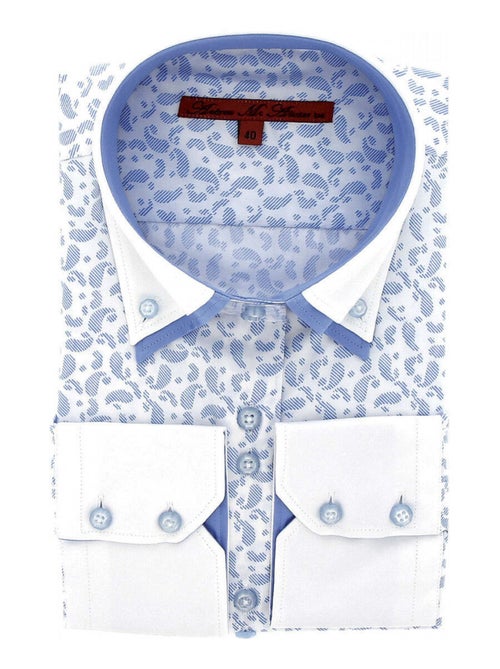 Chemise femme à coudièress coupe cintrée DROOPY Andrew Mac Allister Bleu , 40 - Kiabi