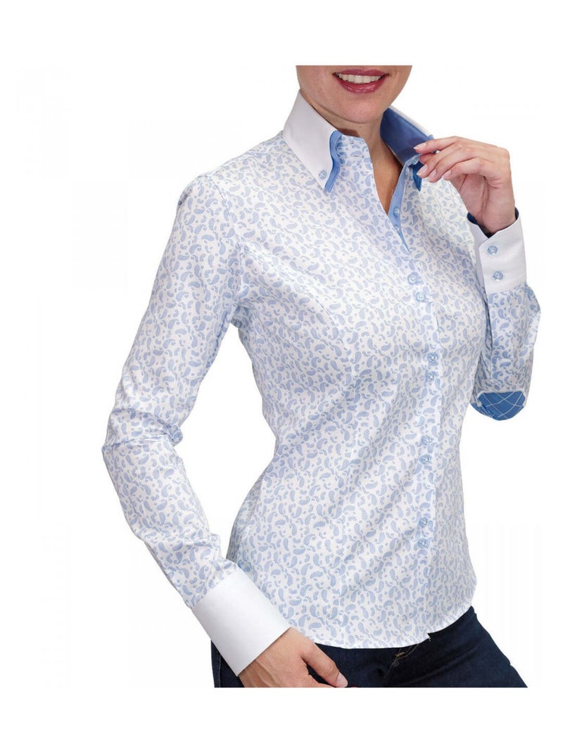 Chemise femme à coudièress coupe cintrée DROOPY Andrew Mac Allister Bleu - Kiabi