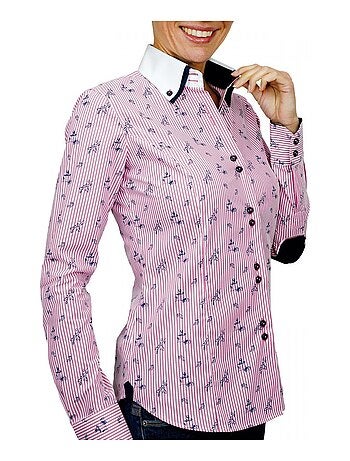 Chemise femme à coudièress coupe cintrée MELBOURNE Andrew Mac Allister Bleu , 36