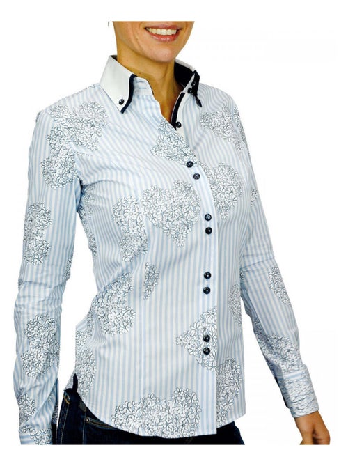 Chemise femme à coudièress coupe cintrée MELBOURNE Andrew Mac Allister Bleu , 36 - Kiabi