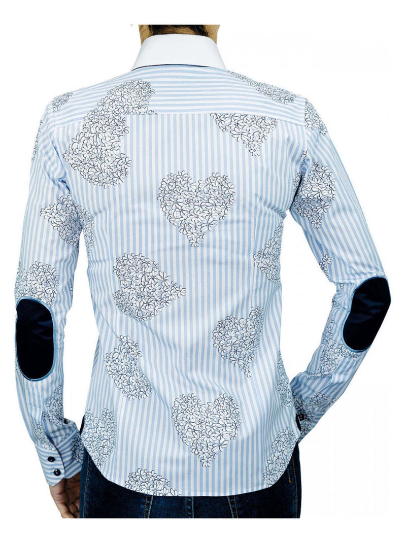Chemise femme à coudièress coupe cintrée MELBOURNE Andrew Mac Allister Bleu , 36 Bleu - Kiabi