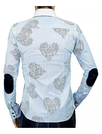 Chemise femme à coudièress coupe cintrée MELBOURNE Andrew Mac Allister Bleu , 36