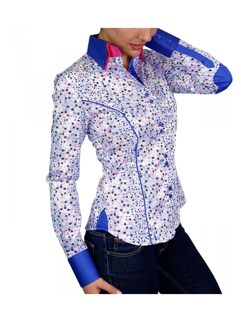 Chemise femme à Courdières coupe cintrée GWENDY Andrew Mac Allister Bleu , 34 Bleu - Kiabi