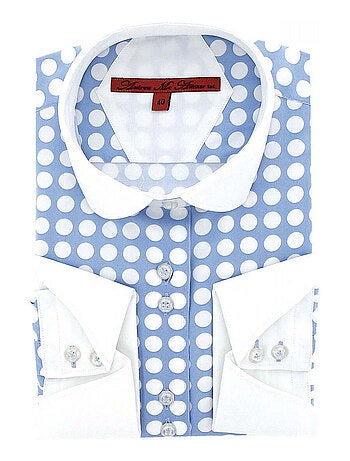 Chemise femme à pois coupe cintrée DOTS Andrew Mac Allister Bleu , 40