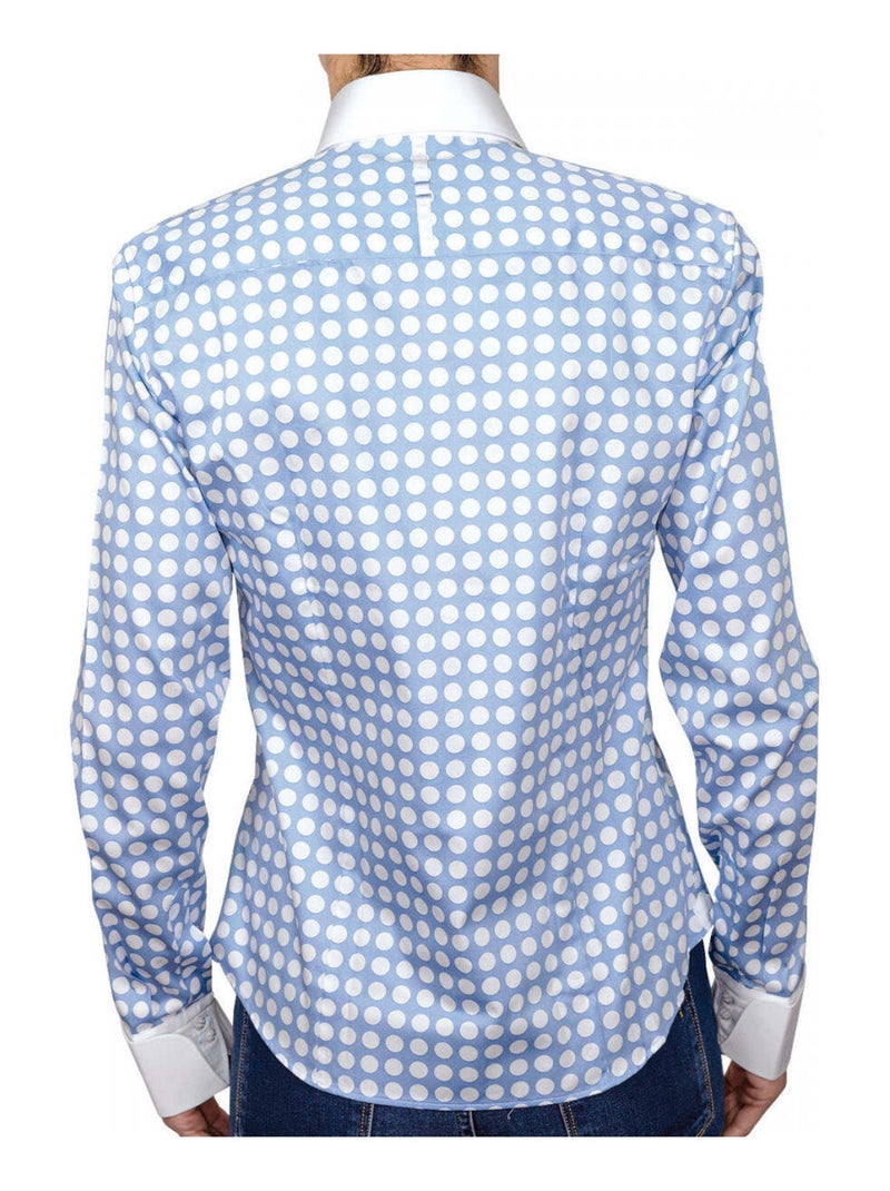 Chemise femme à pois coupe cintrée DOTS Andrew Mac Allister Bleu , 40 Bleu - Kiabi