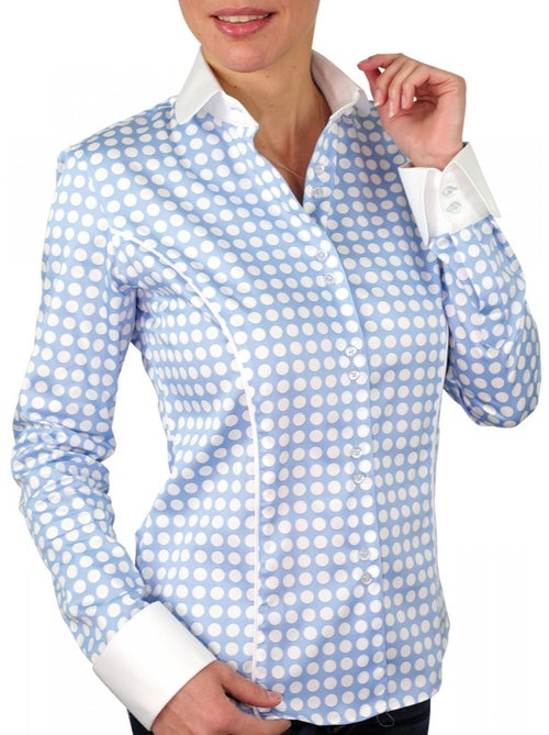 Chemise femme à pois coupe cintrée DOTS Andrew Mac Allister - Kiabi Chemise femme à pois coupe cintrée DOTS Andrew Mac Allister - Kiabi