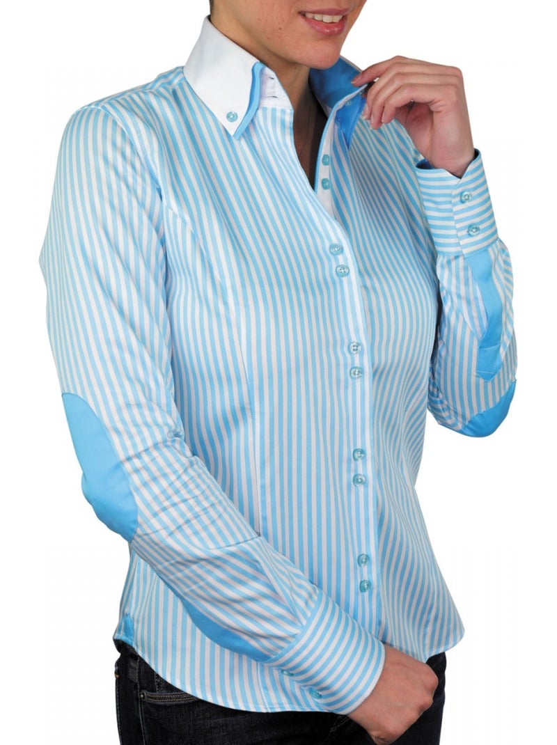 Chemise femme à rayures coupe cintrée BORSALINO Andrew Mac Allister Blanc Bleu - Kiabi